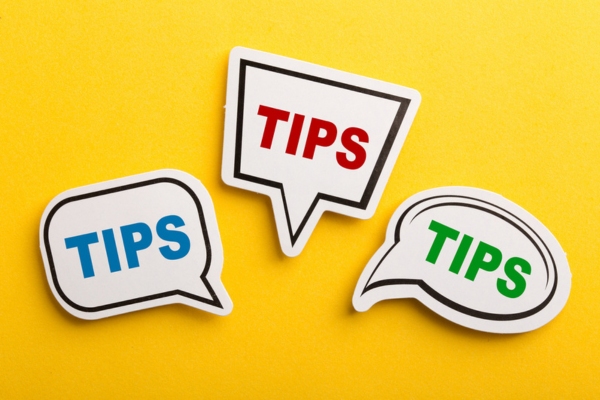 Tips written on 3 thought bubble cutout signs depicting Choosing a Reliable Commercial Propane Gas Provider