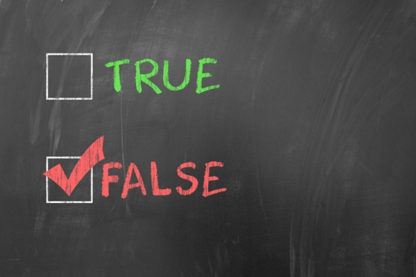 true or false checklist with a checkmark on false