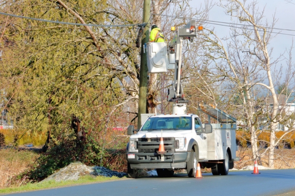 linemen and utility truck
