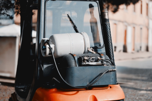 industrial forklift with propane tank